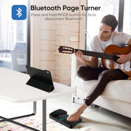 Wegrower Wireless Page Turner Pedal for Musical Instruments