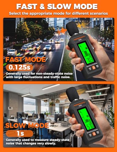POROMETISTO A/C-rated sound level meter 30–130 dB for home & office | Noise level meter for environmental monitoring, machine testing & occupational safety. Precise sound measurement from 30–130 dB.