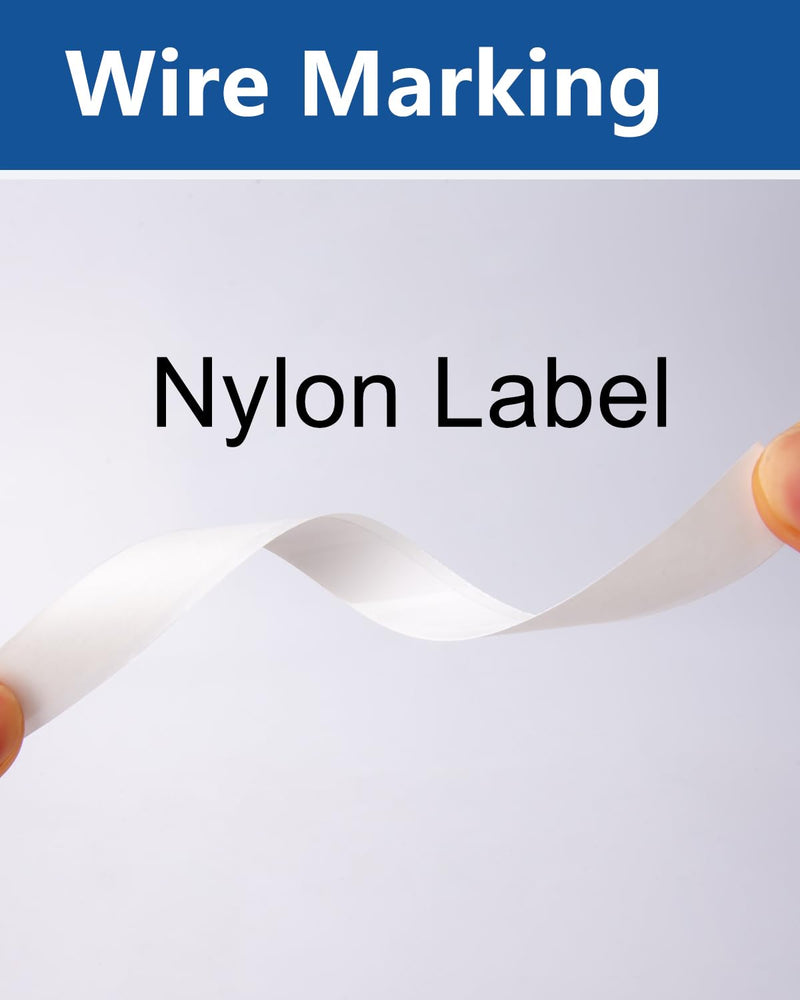 6 Pack Black on White Tape 1/2'' Vinyl Label Compatible for M21-500-595-WT M21-500-595 Label Cartridge, 0.5" W x 21' L for Indoor and Outdoor ID, Not Compatible with M210 and M211 6-Pack Vinyl 0.5''(1/2'')