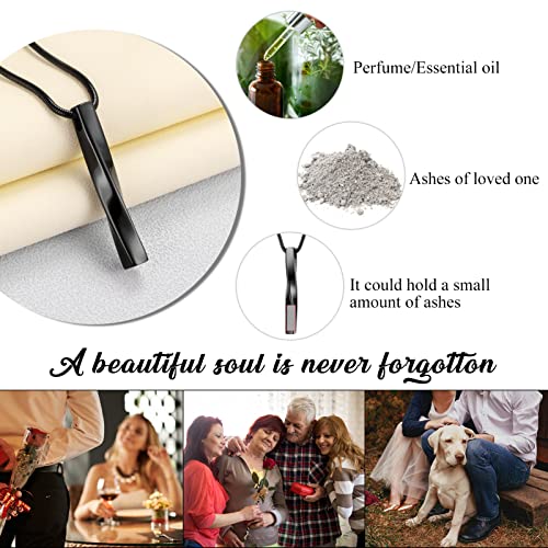 abooxiu Cremation Jewelry for Ashes Twist Ashes Necklace Urn Necklace for Ashes Cremation Necklace Stainless Steel Urn Pendant Memorial Keepsake for Women Men Black Non-engraving