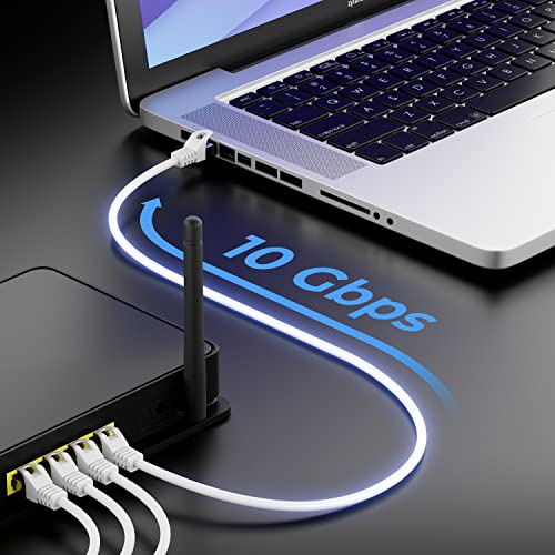 deleyCON 3,0m CAT7 Network Cable RJ45 10 Gigabit SFTP PiMF - White | Patch cable Ethernet cable, copper, for high-speed LAN, DSL, switch, modem, router, patch panel, CAT7 CAT6 CAT5 3 M
