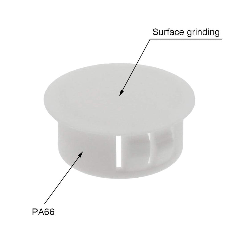 [Australia - AusPower] - 60PCS 25mm/1" White Hole Plugs Plastic Flush Type Hole Plugs Snap in Locking Hole Tube, Furniture Fencing Post Pipe Insert End Caps (White) 25mm/1" 
