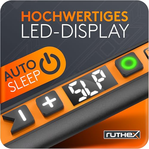 ruthex 900M Soldering Iron 90W with LED Display, Temperature Adjustable 150-500°C | Fast-heating soldering iron with stand, auto-sleep function, LED temperature display, soldering gun for 3D printing applications