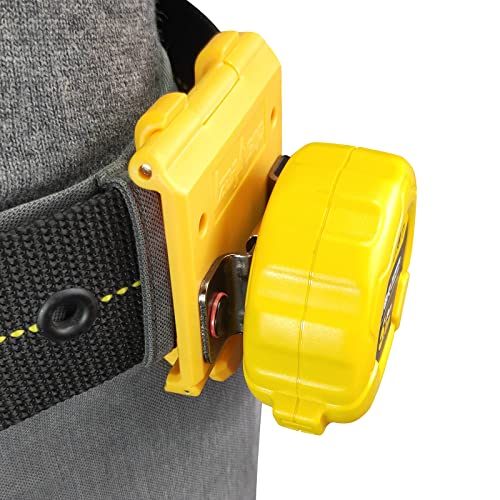 Lzdrason yellow measuring tape holder clip for tool belt, 1-pack belt-mounted tape measure clip