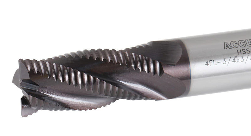 [Australia - AusPower] - Accusize Industrial Tools Standard Tooth M42 8% Cobalt Tialn Roughing End Mill, 3/4'' by 3/4'' by 1-5/8'' Flt Length, 1102-0034 3/4" Dia, 3/4" Shk Dia, 1-5/8" Flt Length 