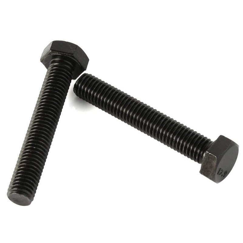 [Australia - AusPower] - M8 x 80mm Hex Head Screw Bolts, Fully Threaded, Alloy Steel Grade 12.9, Black Oxide Finish, Quantity 10 M8-1.25 x 80mm 
