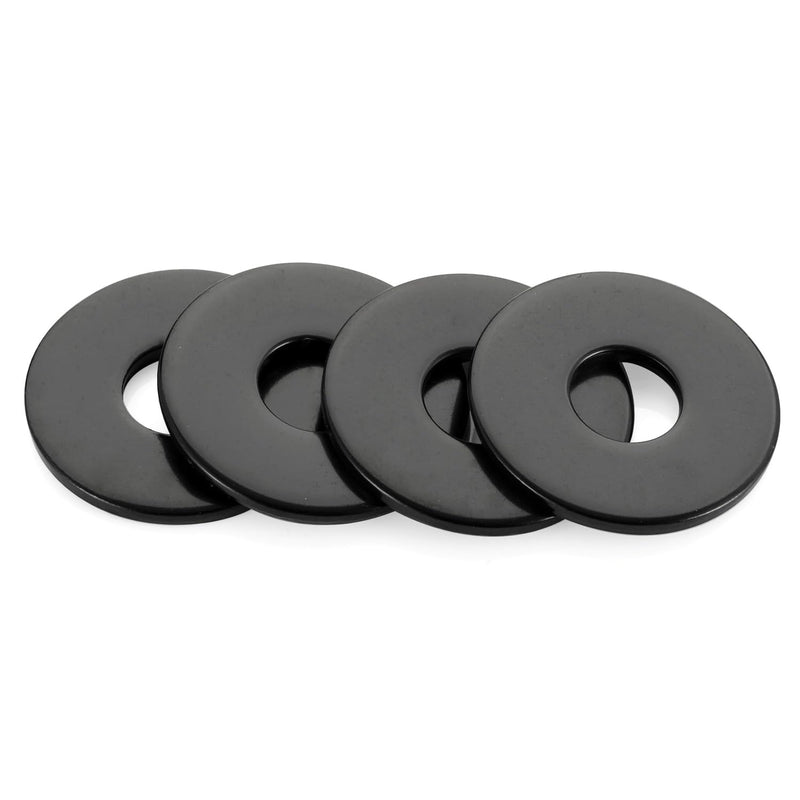 [Australia - AusPower] - M6 Black Flat Washers (6.3mm ID, 17.7mm OD, 1.9mm Thick) for Screw Fasteners, 304 Stainless Steel, 50 PCS M6 