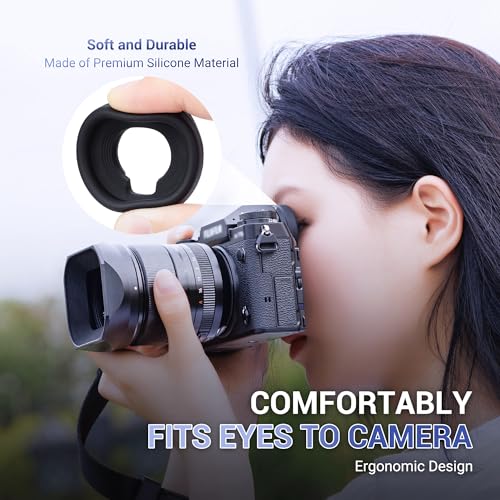 2 Pack Soft Silicone Camera Viewfinder Eyepiece Eye Cup for Fujifilm Fuji GFX100 II GFX100 GFX100S GFX50S II GFX 50S X-H2S X-H2 X-H1 X-T5 X-T4 X-T3 X-T2 X-T1, Replace Fujifilm EC-GFX Eye Cup
