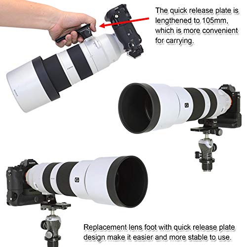 Lens Collar Stand Replacement Foot Tripod Mount Ring Base Compatible with Sony FE 200-600mm f/5.6-6.3 G OSS Lens SEL200600G, Lens Support Holder with Arca-Swiss Fit Quick Release Plate Dovetail Groove