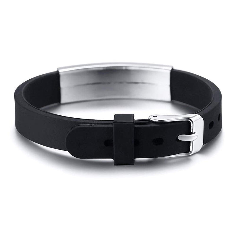 [Australia - AusPower] - Medical Alert ID Bracelet Laser Engraved BLOOD THINNER Adjustable Wristband for Women Emergency First Aid Black Band engraved BLOOD THINNER 