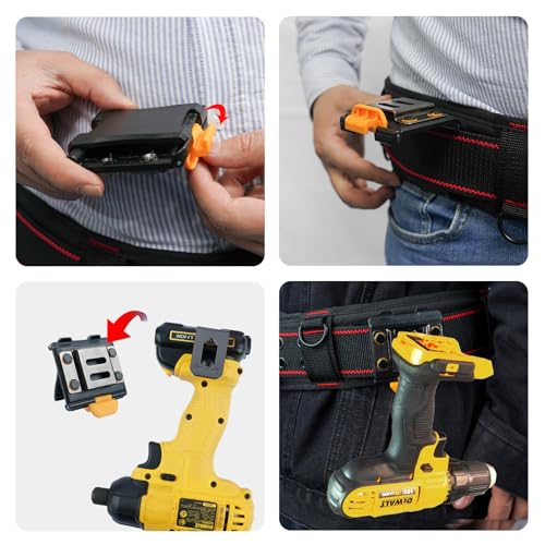 MELOTOUGH black tape measure holder and drill holster with tool belt clip