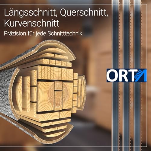 ORTA Set of 3 Flexback band saw blades, 2240 x 6 x 0.65 mm - 6 teeth per inch, for soft and hardwood, plastic and non-ferrous metals