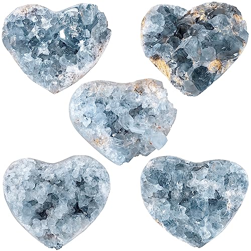 Rockcloud Natural Raw Blue Celestite 0.48-0.66 lb Healing Crystal Cluster 0.71-0.99 lb