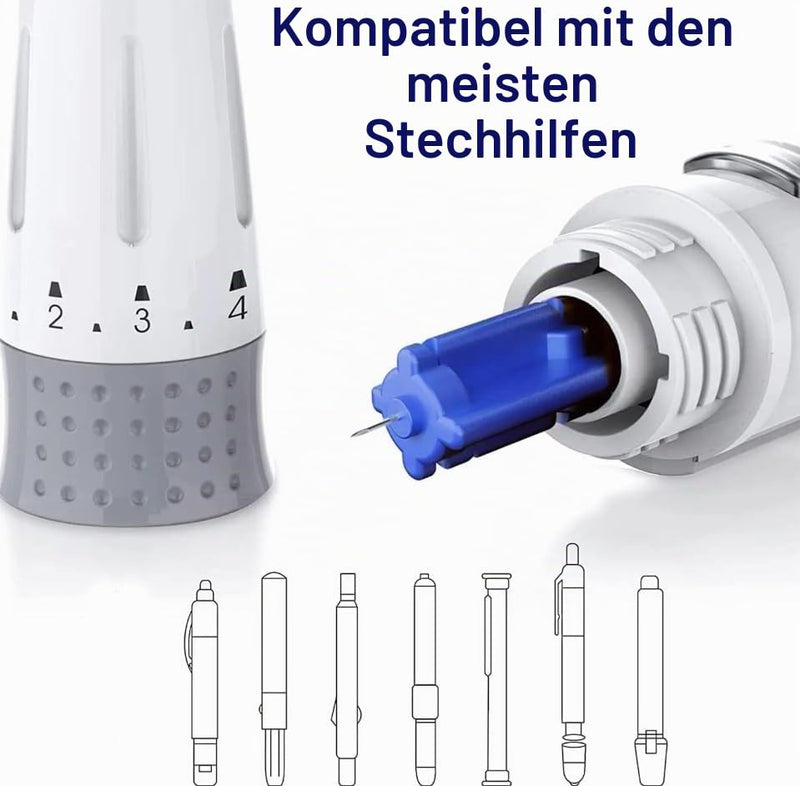 Sterile Blood Lancets Size 28G, Pack of 100, Compatible with SD CodeFree, Medisana, Easy Blood Sample Removal, eg for Diabetes Measurement in Blood Sugar SurgibldLT28G100