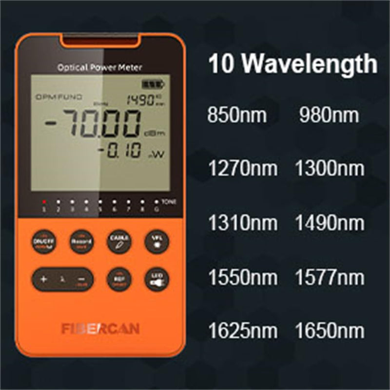 [Australia - AusPower] - Optical Power Meter -50~+30dbm Built-in 10mW Visual Fault Locator Portable Optical Cable Tester Network Tools with RJ45 Remote 
