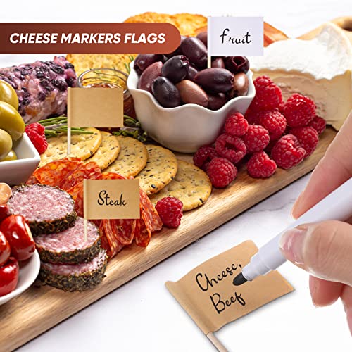 Patelai Charcuterie Board Accessories Cheese Knife Set, Golden, 20 Pieces