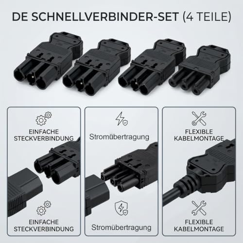 Inlet Plug 4 Pieces Compatible with Wieland GST18 for LED Light Strips