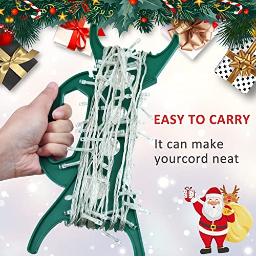 8PCS Christmas Lights Storage Holder Green Holiday Light Organizer All Purpose Lights Cord Wind Up Christmas Light Winder String Lights Storage for Tree Lights Garland Beads Extension Cord Green-8pcs
