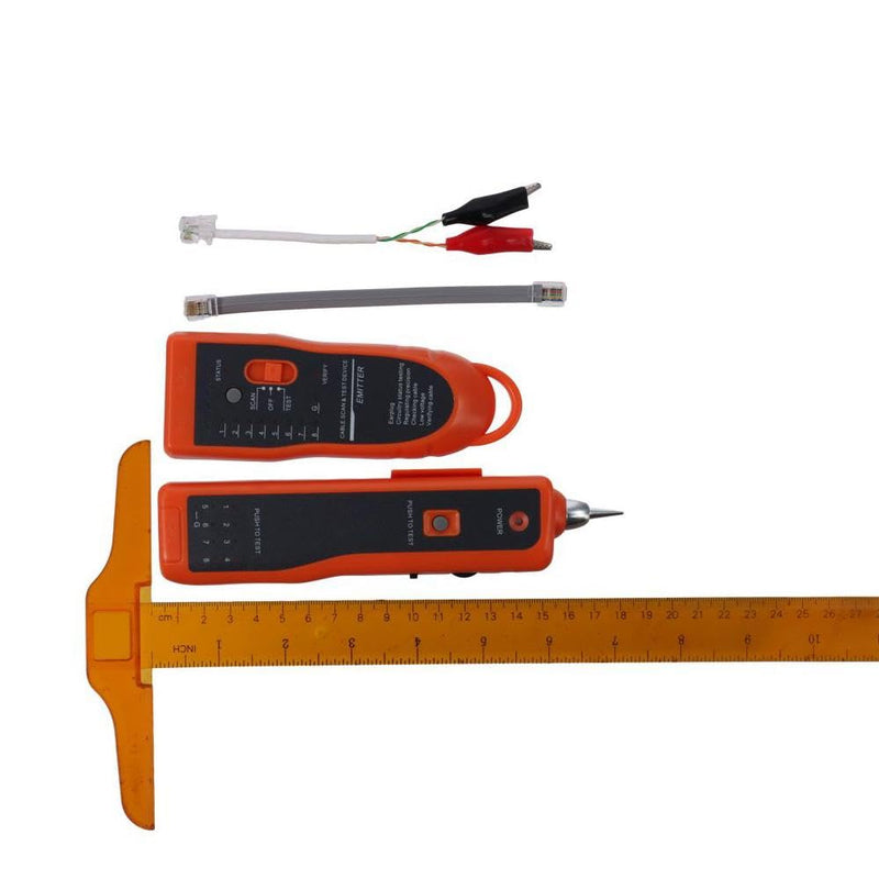 [Australia - AusPower] - Cable Tracker Line Finder Orange Practical Cat5 Cat6 RJ45 UTP STP Detector with Earphone Telephone Wire Tracker Network Maintenance Collation 