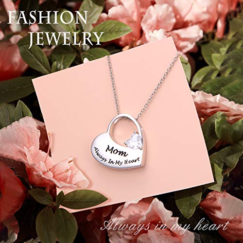 Flyow Cremation Urn Necklace for Ashes for Mom S925 Sterling Silver Keepsake Urn Jewelry Memorial Pendant Necklace for Women