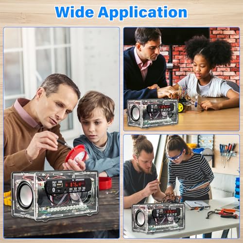 Electronic Soldering Kit, 2-in-1 FM Radio & Bluetooth 5.0 Speaker Kit 3W + 3W Stereo, Music Control with LED Level Display, Digital Display, Remote Control, Soldering Learning Set for DIY Led Level Indicator
