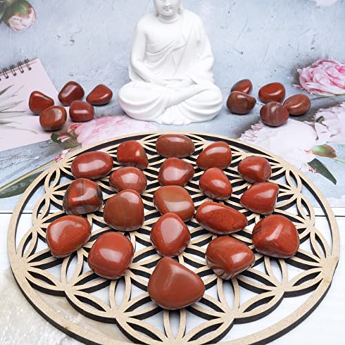 ZAICUS 1lb Red Jasper Tumbled Stones | Polished Crystals Healing | Natural Stones | Feng Shui | Chakra Balancing | Good Luck | Reiki Gift | Home Decor | Size 20-25 mm Red Jasper Tumble 1 Lb