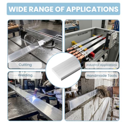 Lakkeoi 6061 aluminum flat bars, 36-inch length, 1-inch width, 1/8-inch thickness, 2-piece set