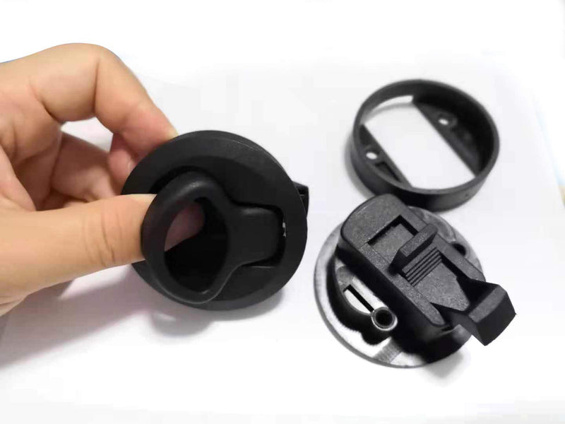 2Pcs Black Plastic Slam Latch Flush Door Pull Latch for Boat Deck Hatch Flush Door Pull Latch
