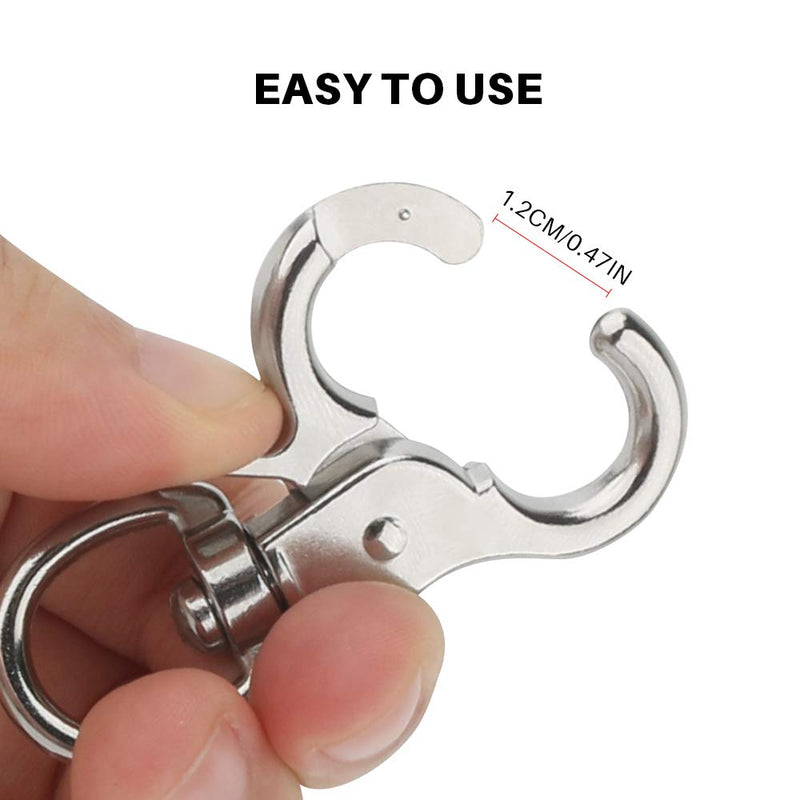 [Australia - AusPower] - HOSUKKO 30PCS Trigger Snap Hooks,360 Degree Heavy Duty Snaps Swivel Lobster Clasps,Stainless Steel Swivel Claw Clips for Pet Cages,Dog Leash,Camera Straps,Snap Hook Purse Silver-30pcs 