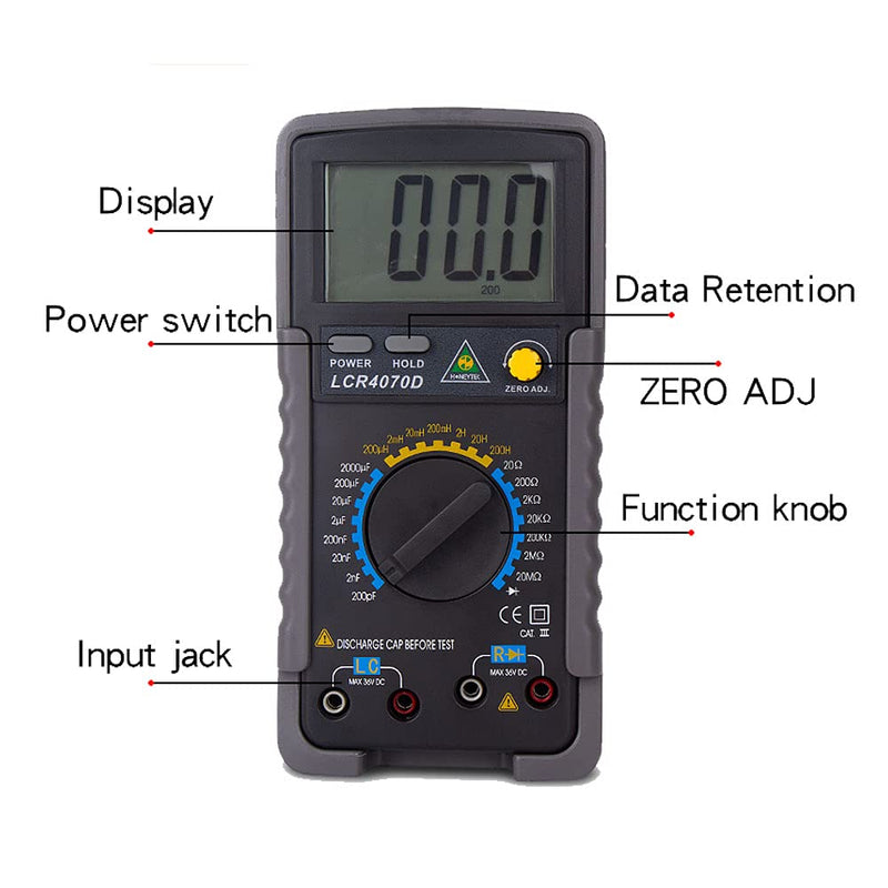 [Australia - AusPower] - LCR Meter Tester for Capacitance/Inductance/Resistance Measuring (LCR4070D)+1 