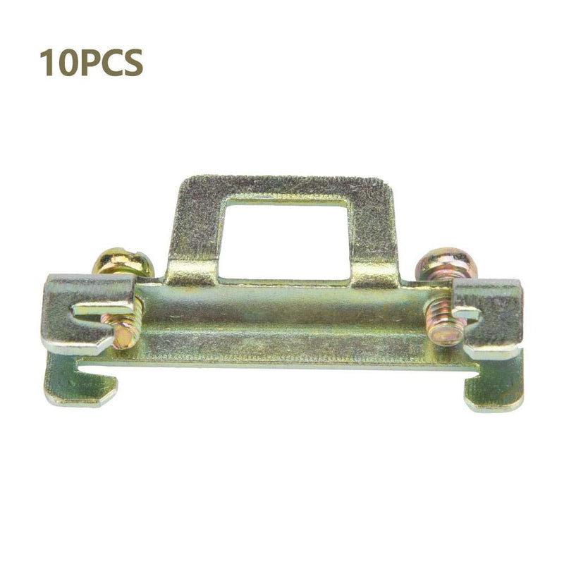 [Australia - AusPower] - 10Pcs Fixed Clamp Fasten Clip for 35mm DIN Rail Fixed Clamp Screw Fixed Type Fasten Clip for Relay Mounting(Metal Model 11) 