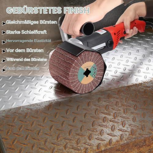 EXLECO Sanding Roller Diameter 19 mm 80 Grit for Brush Sanders | Satin sanding brush with sandpaper, 120 x 100 mm satin roller, for wood and metal