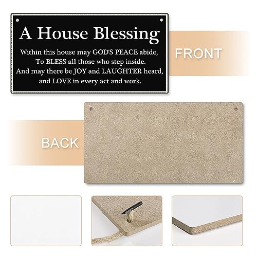 A House Blessing Hanging Sign Decorative Wood Sign Home Decor Wood Door Sign Plaque 12" x 6"