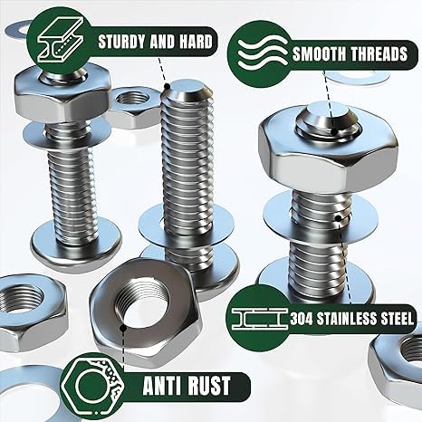 [Australia - AusPower] - 2 in 1 Rubber Grommets for Wiring 18 Different Sizes (125 Pcs) & Nuts and Bolts Assortment Kit 24 Sizes Machine Screws, Nuts & Washers (900pcs) 