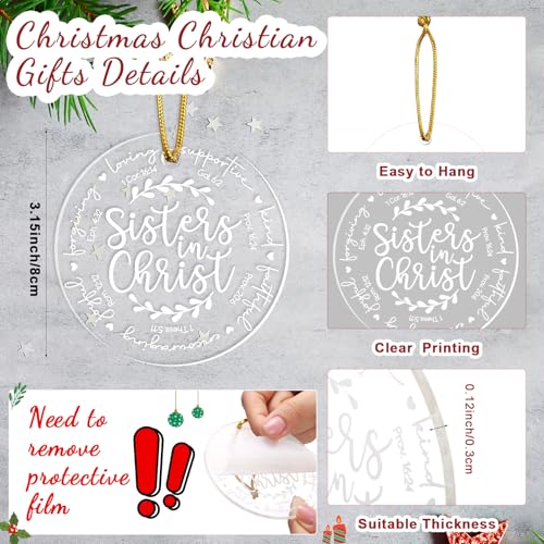 Syhood 8 Sets Sisters in Christ Gift Women Christian Ornament, Prayer