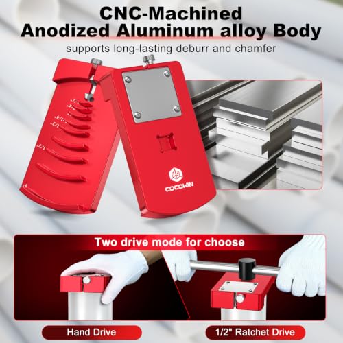 Cocowin PVC pipe deburring tool and cutter for internal and external chamfering, black and orange handle