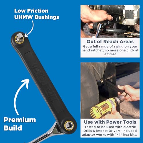 TITE-REACH 3/8-inch DIY extension wrench for drive socket sets, shown in black and red
