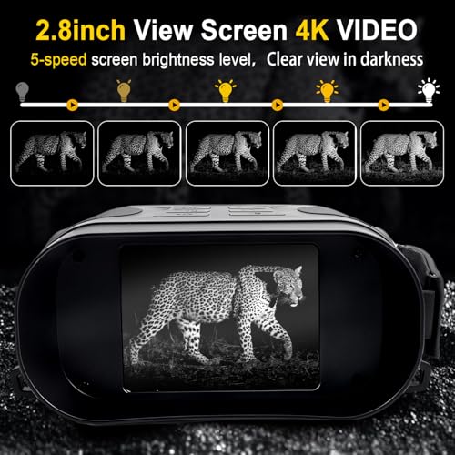 Night Vision Goggles - 4K Night Vision Binoculars for Adults mit 32GB TFT Card 2700FT IR/2000mAh, 2.8'' HD Screen, 7 Gear Infrared and 10X Digital Zoom for Outdoor Enthusiasts and Animal Watchers