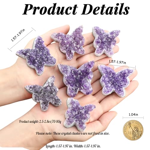 ZHIYUXI Butterfly Gifts Crystal Butterfly Cluster Amethyst Healing Crystals U# Butterfly