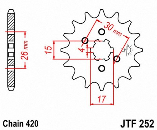 [Australia - AusPower] - JT Sprockets JTF252.13 13T Steel Front Sprocket , black , 13 Tooth 
