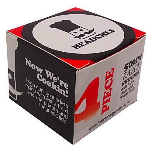 Headchef Razor, 4 Piece Grinder, Metal Herb Grinder with Sifter Scraper (Green, 40mm)