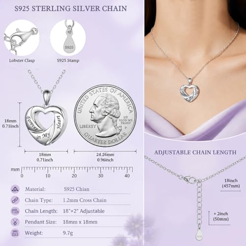 Cremation Jewelry Sterling Silver Heart Urn Necklace for Ashes