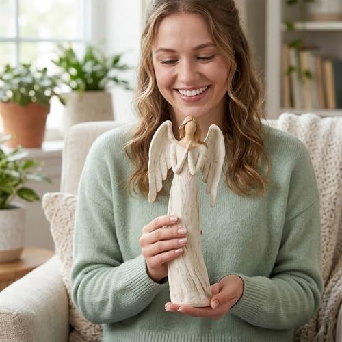Dicksons 12" Praying Guardian Angel Figurine - Hand-Painted Large Resin Prayer Statue with Clasped Hands - 1-Foot Religious Devotional Sculpture for Faith, Memorial, Confirmation & Altar Decor 12" Praying Angel