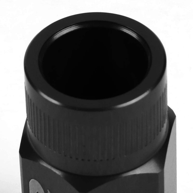 J2 Engineering 20 Pcs 7075 Aluminum Open End M12 x 1.5 Lug Nuts Set w/Socket Adapter, Black, Fit Conical Seat, LN-T7-008-15-BK 1.5-Inch