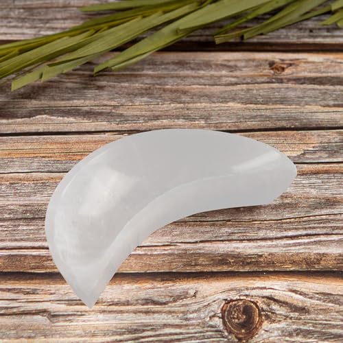 Wish Well Selenite Bowl for Crystal Cleansing, 4" Moon Crystal Bowl