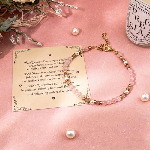 Natural Stone Beaded Bracelet for Expecting Mom