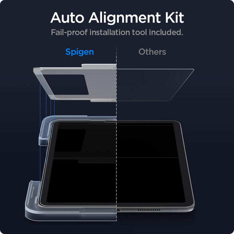 [Australia - AusPower] - Spigen Glas.tR EZ Fit Tempered Glass Compatible with iPad Pro 11 Inch M2 2022, iPad Pro 11 Inch 2021/2020/2018, iPad Air 5 2022, iPad Air 4 2020, Scratch Resistant, 9H Screen Protector 