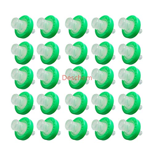 Deschem 100-piece 13mm 0.22um glass fiber syringe filter box