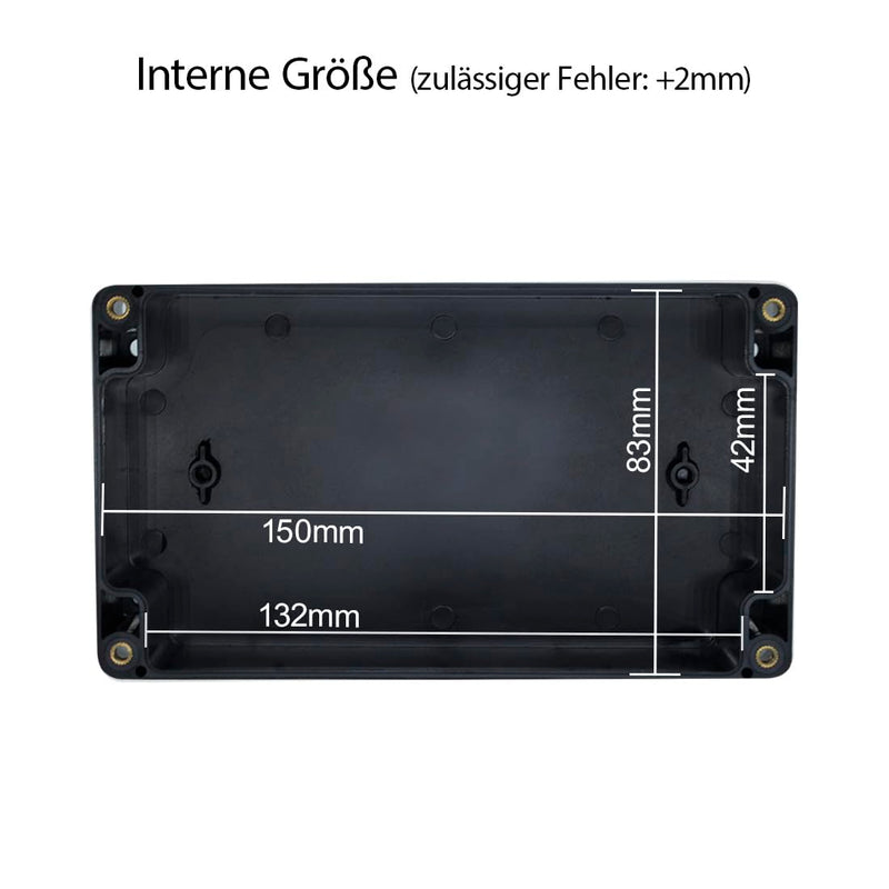 [Australia - AusPower] - LeMotech Project Box ABS Plastic Distribution Box IP65 Waterproof Electrical Boxes Universal Housing Black Outer Size 158 x 90 x 60 mm (Pack of 1) 158x90x60mm(1 Stück) 