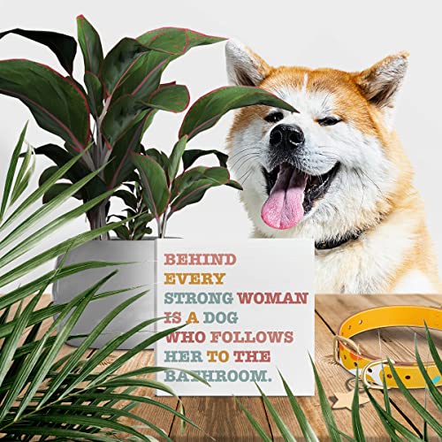 Funny Dog Bathroom Desk Decor, Dog Bathroom Toilet Wooden Box Sign A1